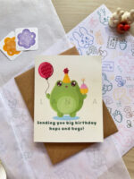 Froggie cupcake birthday card