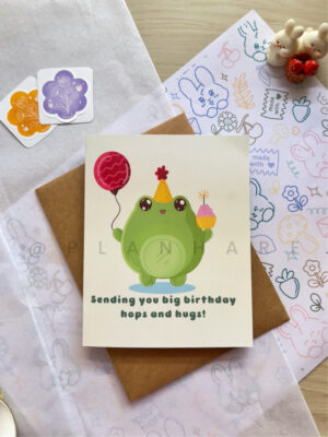 Froggie cupcake birthday card